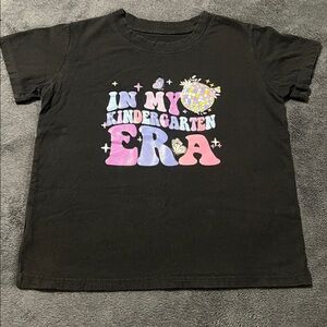 “In my Kindergarten Era” girls 120 size 5 school shirt Taylor Swift t shirt
